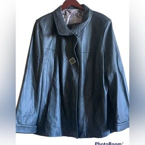 Misuri Firenze Soft Italian Grey Leather Jacket Vintage  Size 52